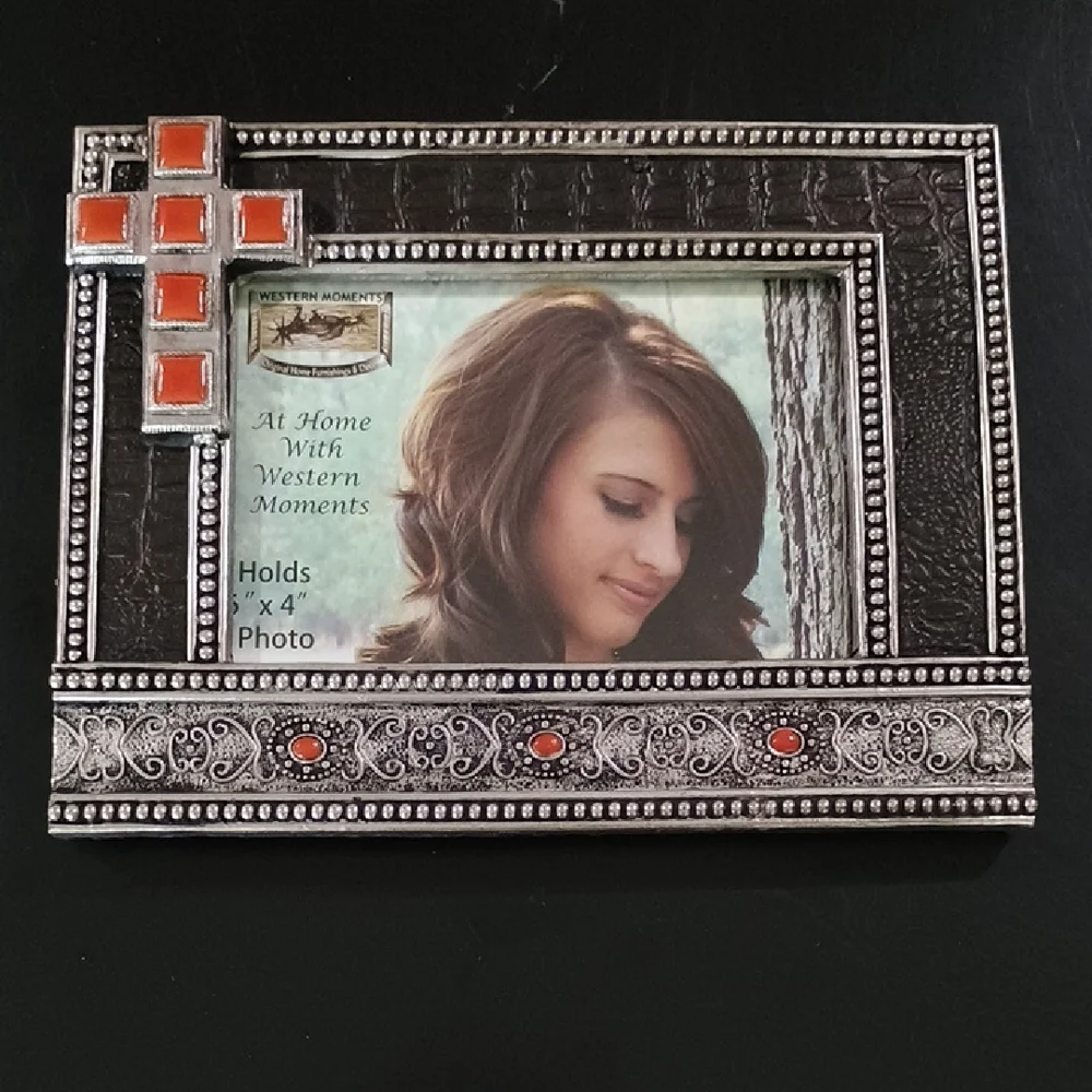 Silver and Orange Decorative Frame